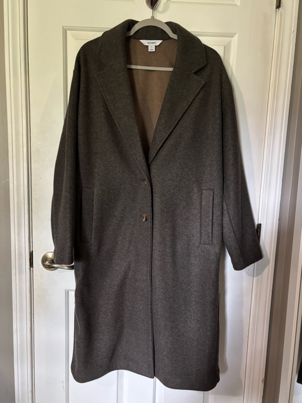 Old Navy Oversized Single-Breasted Trench Coat in Medium Brown. NWT. Womens Med.